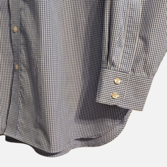 Charles Tyrwhitt Classic Fit Shirt 18x35 Blue Check Smart-Casual Professional - Picture 4 of 9